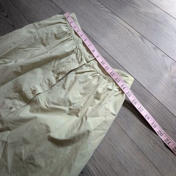 Mango MNG Light Green Pastel Button Down‎ Midi Skirt Size Large - Picture 6 of 7